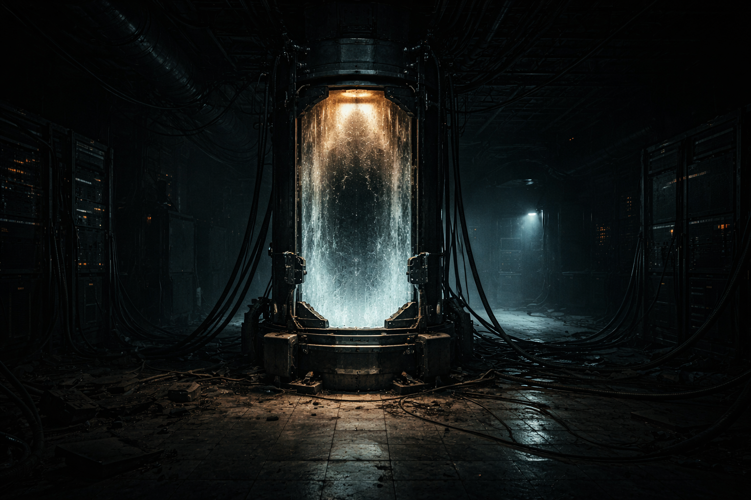 Recovered black-site stasis chamber beneath Umbra Nox